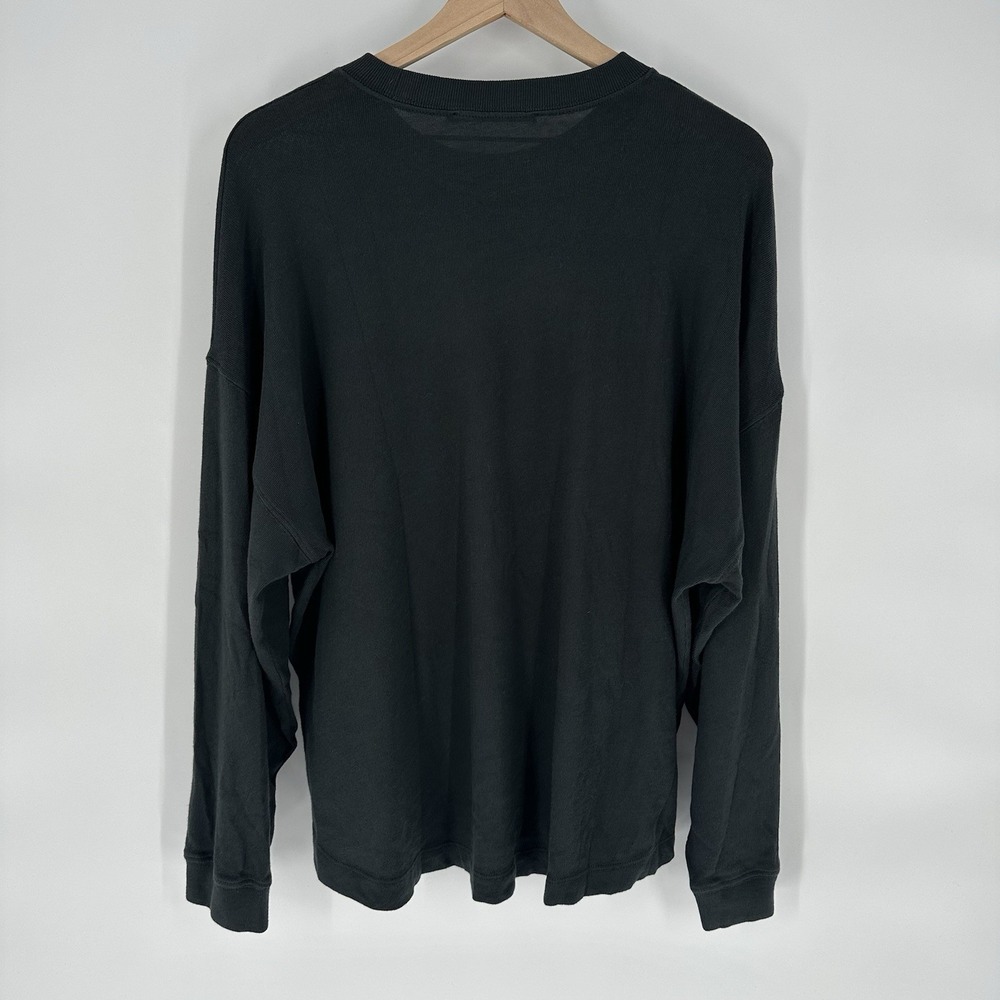 Jenni Kayne Sz M Charcoal Black Soft 100% Cotton Boyfriend Long Sleeve Shirt Top - Picture 4 of 9